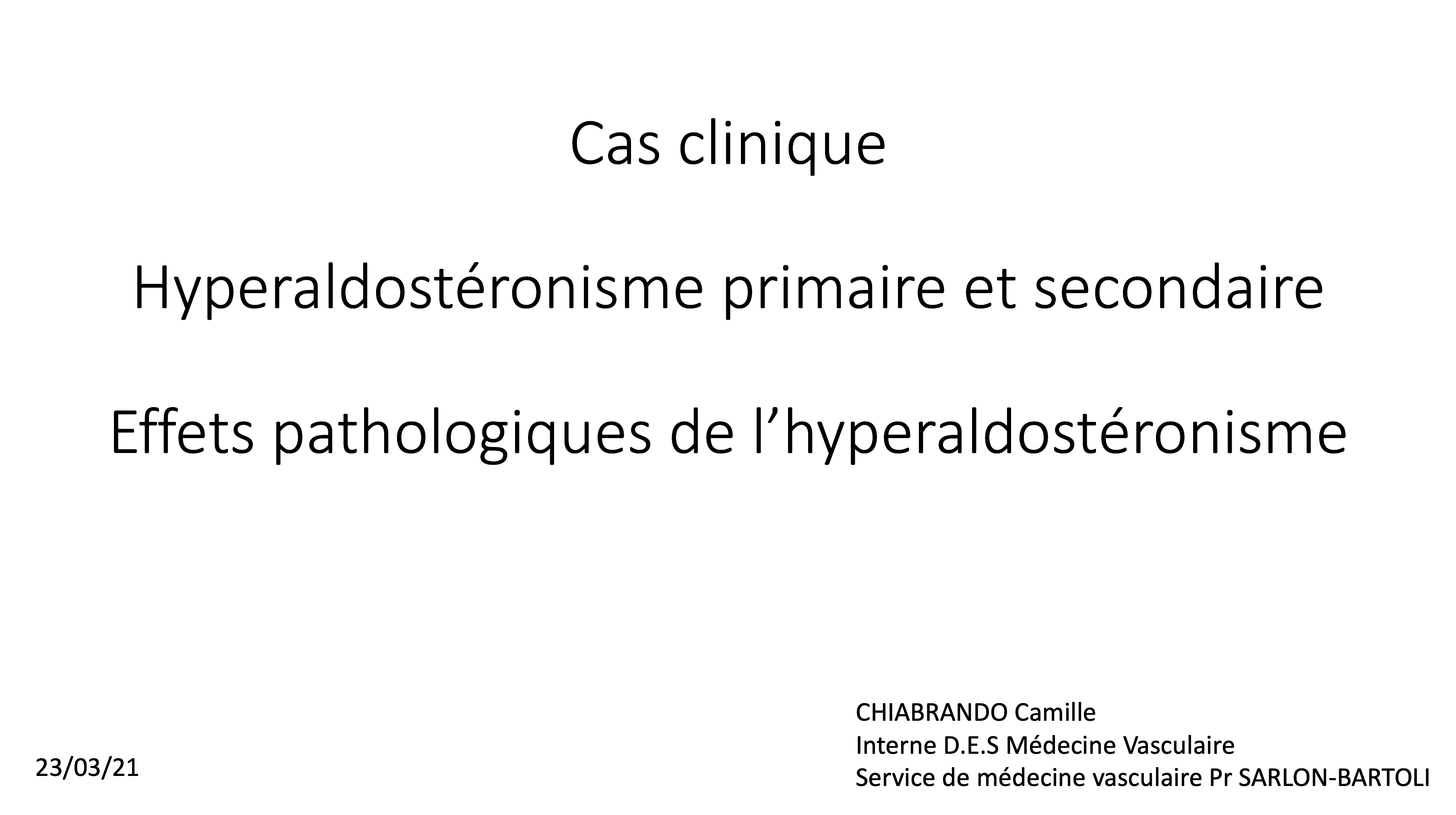 Hyperaldostéronismes- Médecine Vasculaire - Marseille